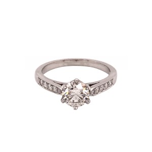 0.90ct Six Claw Round Brilliant Cut Diamond Solitaire Ring