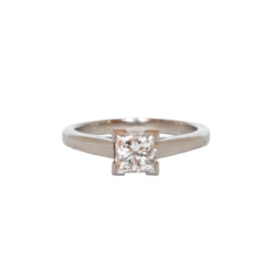0.90ct Princess Cut Diamond Solitaire Ring