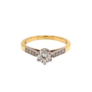 0.36ct Six Claw Round Brilliant Cut Diamond Solitaire Ring
