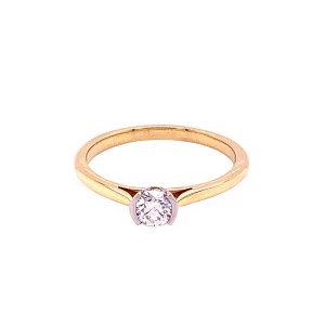0.28ct Demi Set Round Brilliant Cut Diamond Solitaire Ring