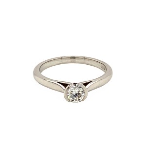 0.40ct Demi Set Round Brilliant Cut Diamond Solitaire Ring