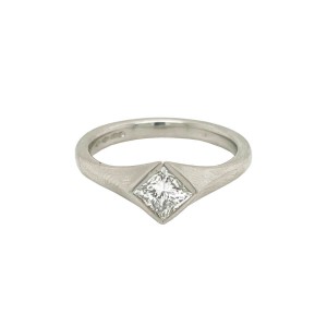 0.72ct Princess Cut Diamond Solitaire Ring
