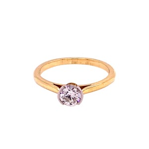 0.51ct Demi Set Round Brilliant Cut Diamond Solitaire Ring