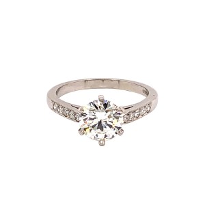 1.09ct Six Claw Round Brilliant Cut Diamond Solitaire Ring