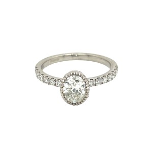 1.32ct Oval Cut Diamond Halo Cluster Ring