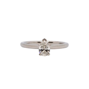 0.41ct Pear Cut Diamond Solitaire Ring