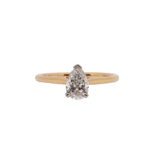 0.80ct Pear Cut Diamond Solitaire Ring