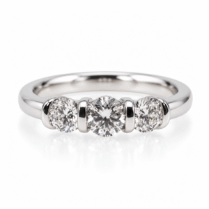0.74ct Round Brilliant Cut Diamond Trilogy Ring