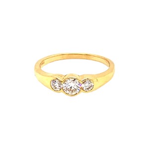 0.66ct Round Brilliant Cut Diamond Trilogy Ring