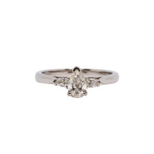 0.50ct Pear Cut Diamond Solitaire Ring