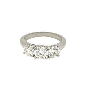 1.97ct Round Brilliant Cut Diamond Trilogy Ring