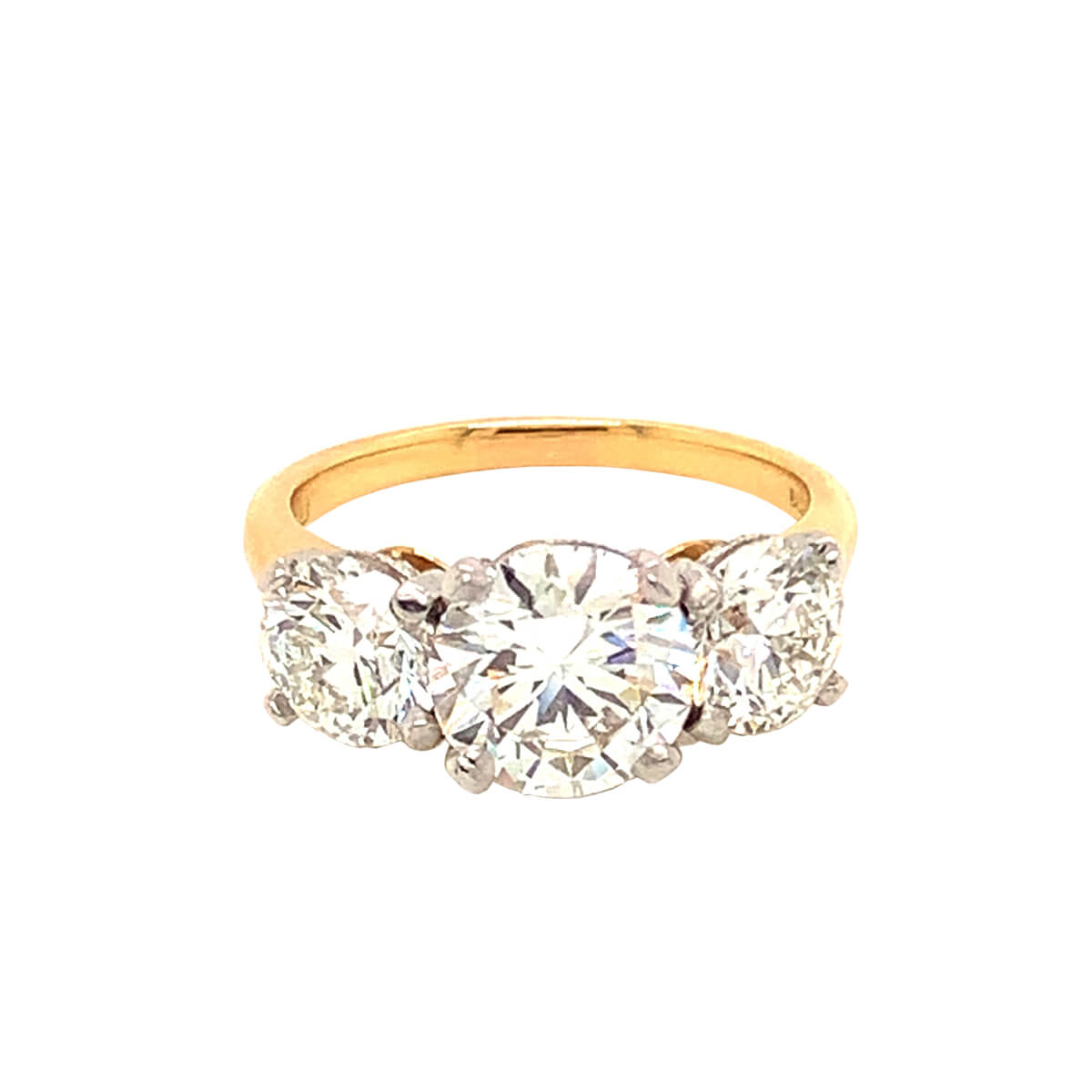 3.31ct Round Brilliant Cut Diamond Trilogy Ring