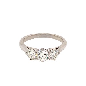 1.02ct Round Brilliant Cut Diamond Trilogy Ring