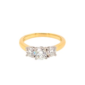 1.21ct Round Brilliant Cut Diamond Trilogy Ring