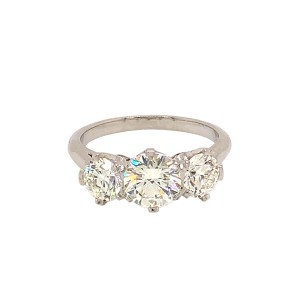 2.39ct Round Brilliant Cut Diamond trilogy Ring