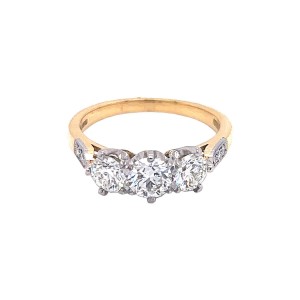 1.21ct Round Brilliant Cut Diamond Trilogy Ring