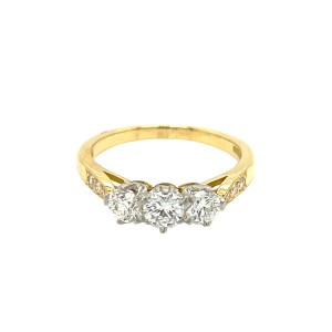 0.80ct Round Brilliant Cut Diamond Trilogy Ring