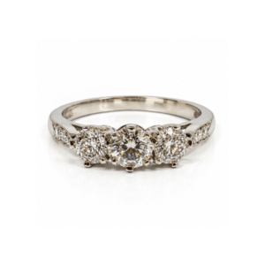 0.79ct Round Brilliant Cut Diamond Trilogy Ring