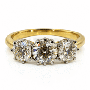 1.96ct Round Brilliant Cut Diamond Trilogy Ring