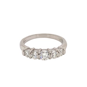 0.86ct Five Stone Diamond Half Eternity Ring