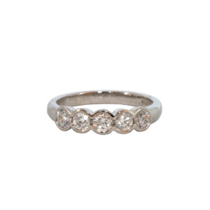 0.74ct Round Brilliant Cut Diamond Five Stone Ring