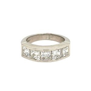 2.67ct Princess Cut Diamond Half Eternity Ring
