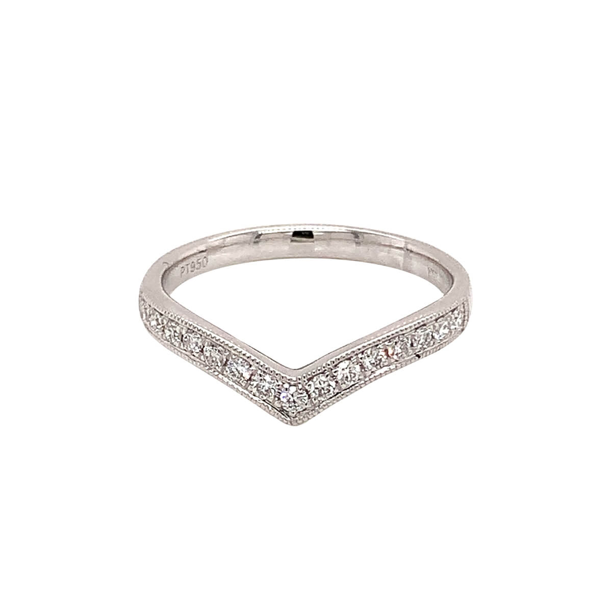 0.20ct Round Brilliant Cut Diamond Wishbone Shaped Half Eternity Ring