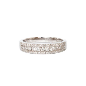0.45ct Round Brilliant Cut Diamond Half Eternity Ring