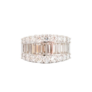 2.83ct Baguette & Round Diamond Bridge Ring