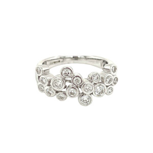 0.65ct Round Brilliant Cut Diamond Bubble Style Ring
