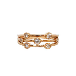 0.25ct Round Brilliant Cut Diamond Bubble Design Ring