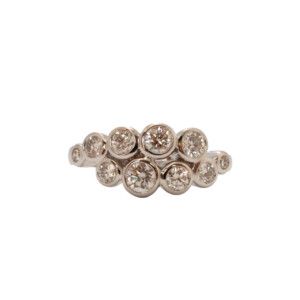 1.03ct Round Brilliant Cut Diamond Bubble Design Ring