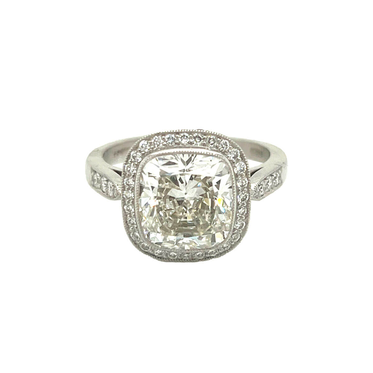 4.02ct Cushion Cut Diamond Halo Cluster Ring | Cry For The Moon