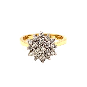 0.75ct Round Brilliant Diamond Cluster Ring