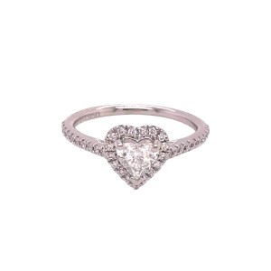 0.54ct Heart Shaped Diamond Halo Cluster Ring