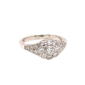 0.69ct Edwardian Style Diamond Cluster Ring