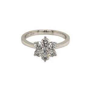 0.75ct Round Brilliant Cut Diamond Flower Cluster Ring