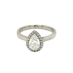 0.80ct Pear Shaped Diamond Halo Cluster Ring