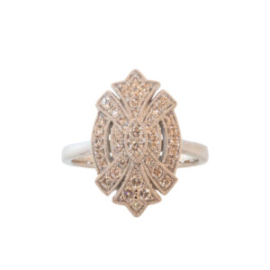 0.40ct Round Brilliant Cut Diamond Art Deco Style Cluster Ring