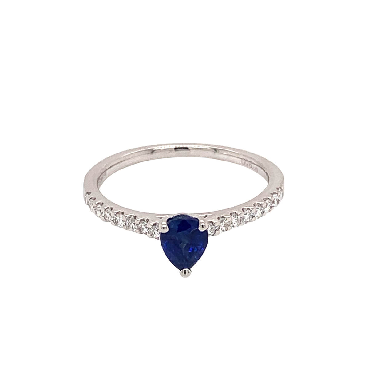 Pear Shape Sapphire & Diamond Solitaire Ring