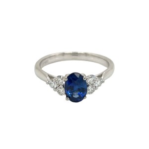 1.23ct Oval Sapphire & Diamond Trilogy Ring