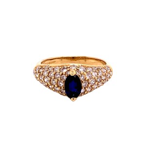 Oval Sapphire & Diamond Cluster Ring