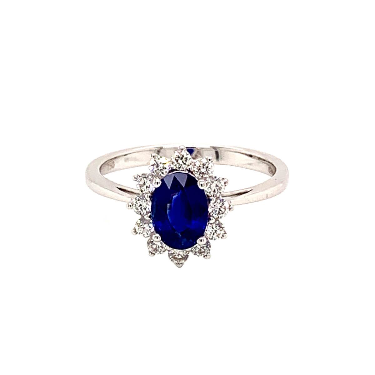 Oval Sapphire & Diamond Cluster Ring