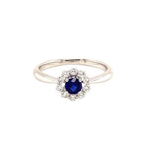 0.30ct Round Sapphire & Diamond Cluster Ring