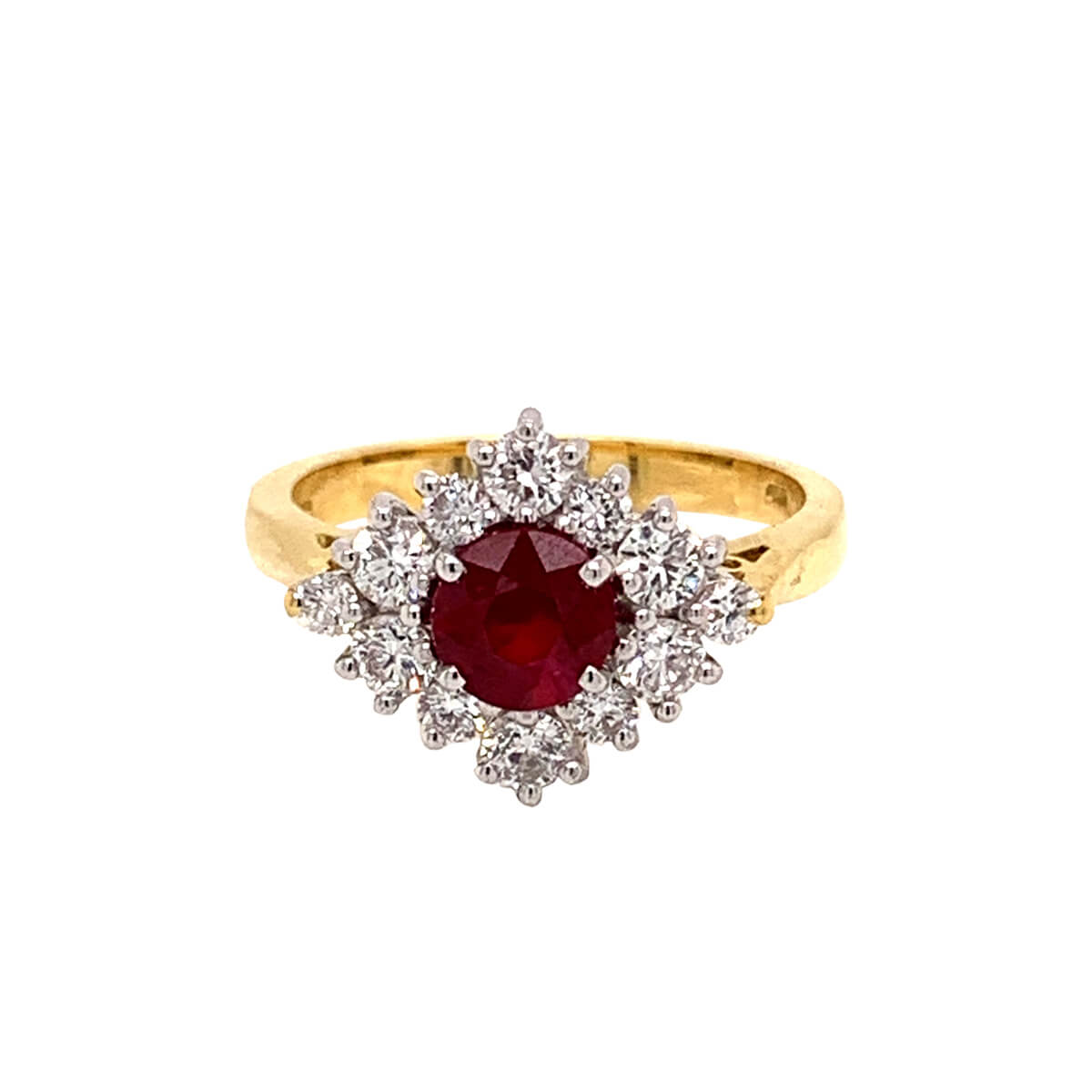 Ruby Diamond Cluster Ring