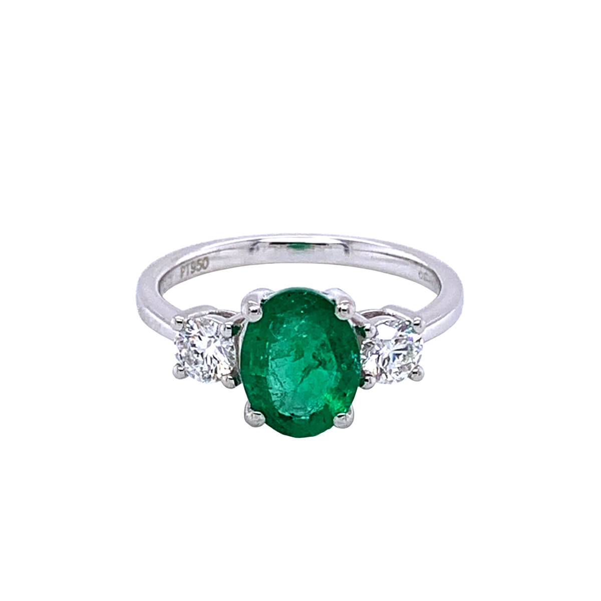 Emerald and on sale diamond trilogy ring