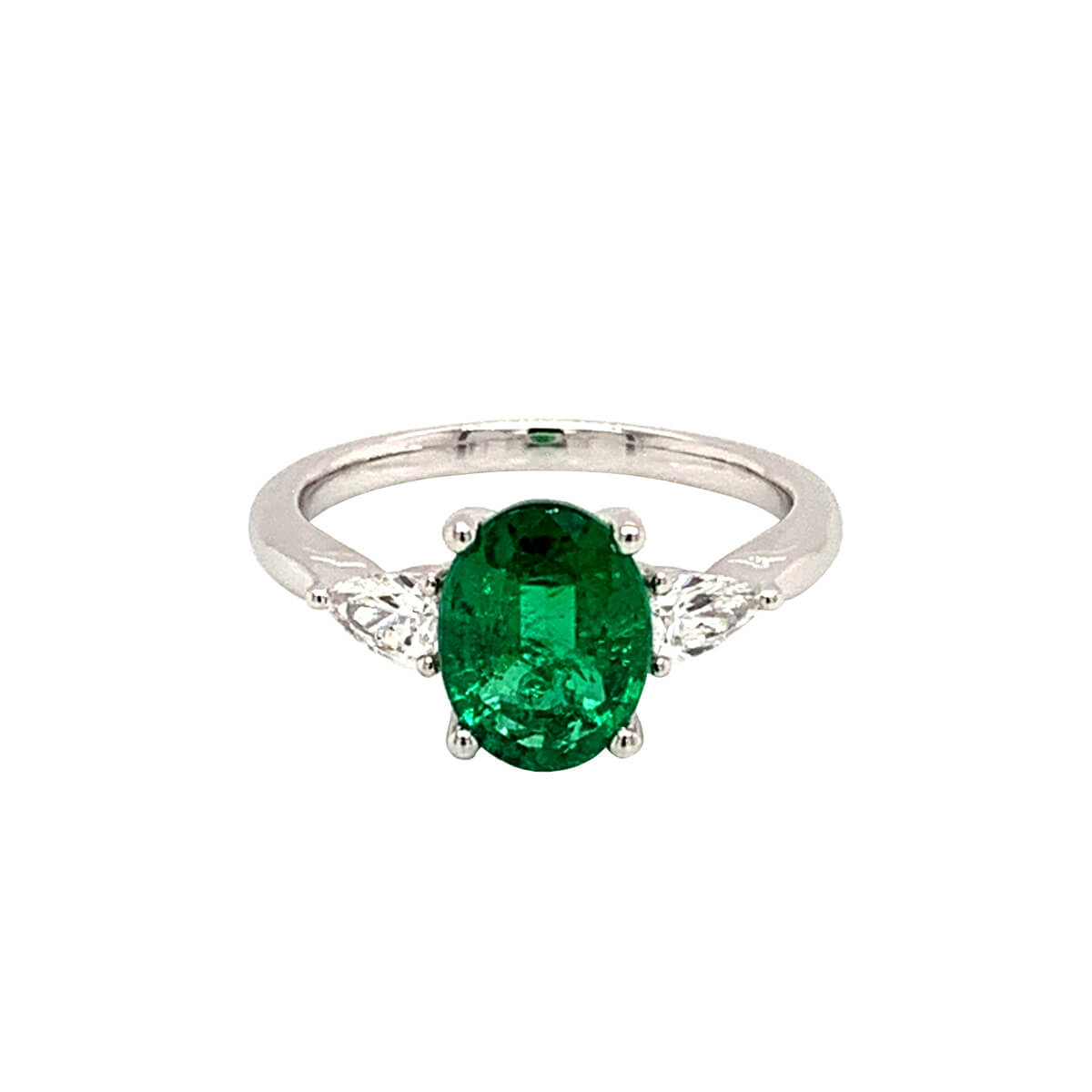 Oval cut emerald engagement rings sale