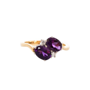 1.55ct Oval Amethyst & Diamond Twist Ring