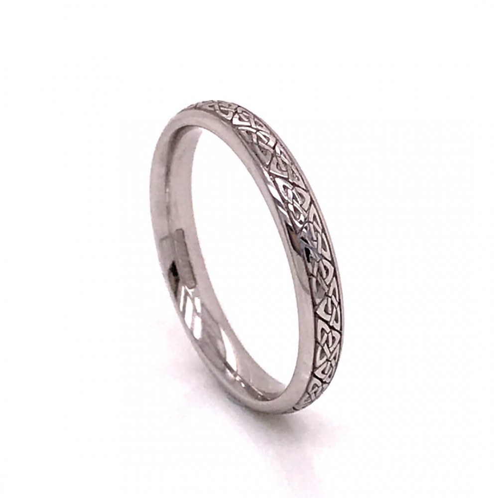 18ct White Gold Celtic Design Wedding Ring | Cry For The Moon