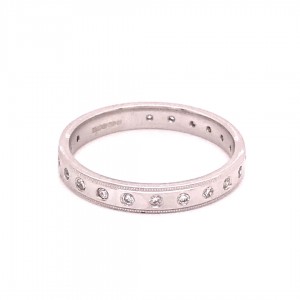 0.11ct Round Brilliant Cut Diamond Set Wedding Ring